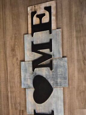 Rustic Wooden "HOME" Wall Decor Sign - $30